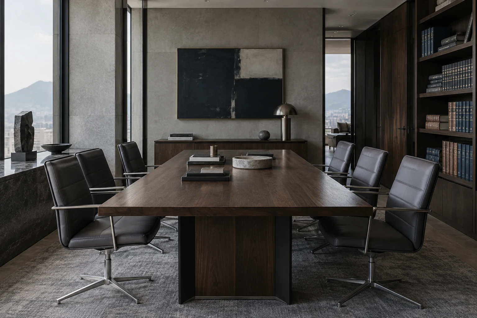 Sala de reunión empresarial. Composición ilustrativa; no representa oficinas de Grupo Manbea.